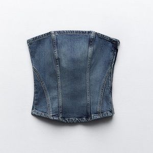 Zara Denim Corset Top